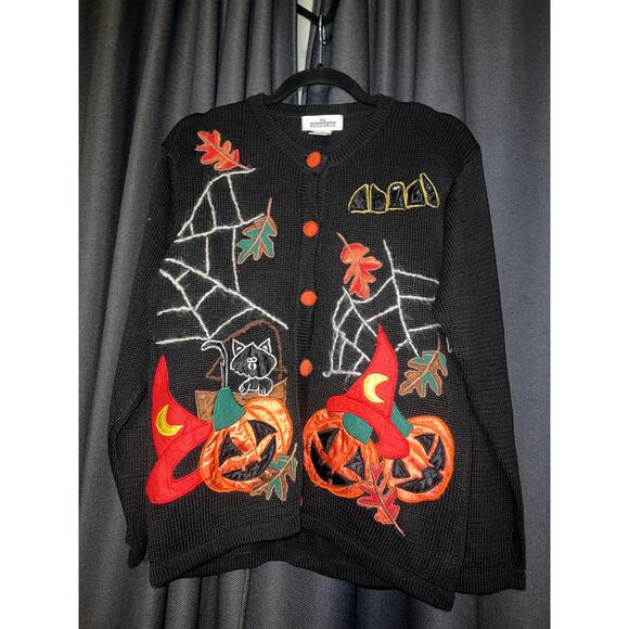 No Brand Sweaters - Ugly Halloween Sweater Vest Pumpkin Spiderweb Vintage Size Petite Small